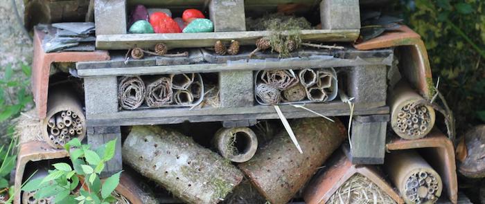 Insect hotel in garden