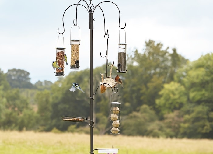 Bird Feeding Station with Four Bird Feeders from Happy Beaks