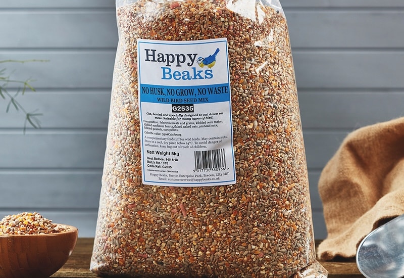 No Husk No Grow No Waste Wild Bird Seed Mix from Happy Beaks 
