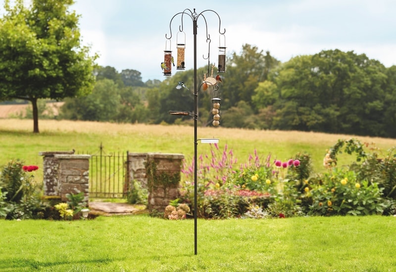 Bird Feeding Station with Four Bird Feeders from Happy Beaks